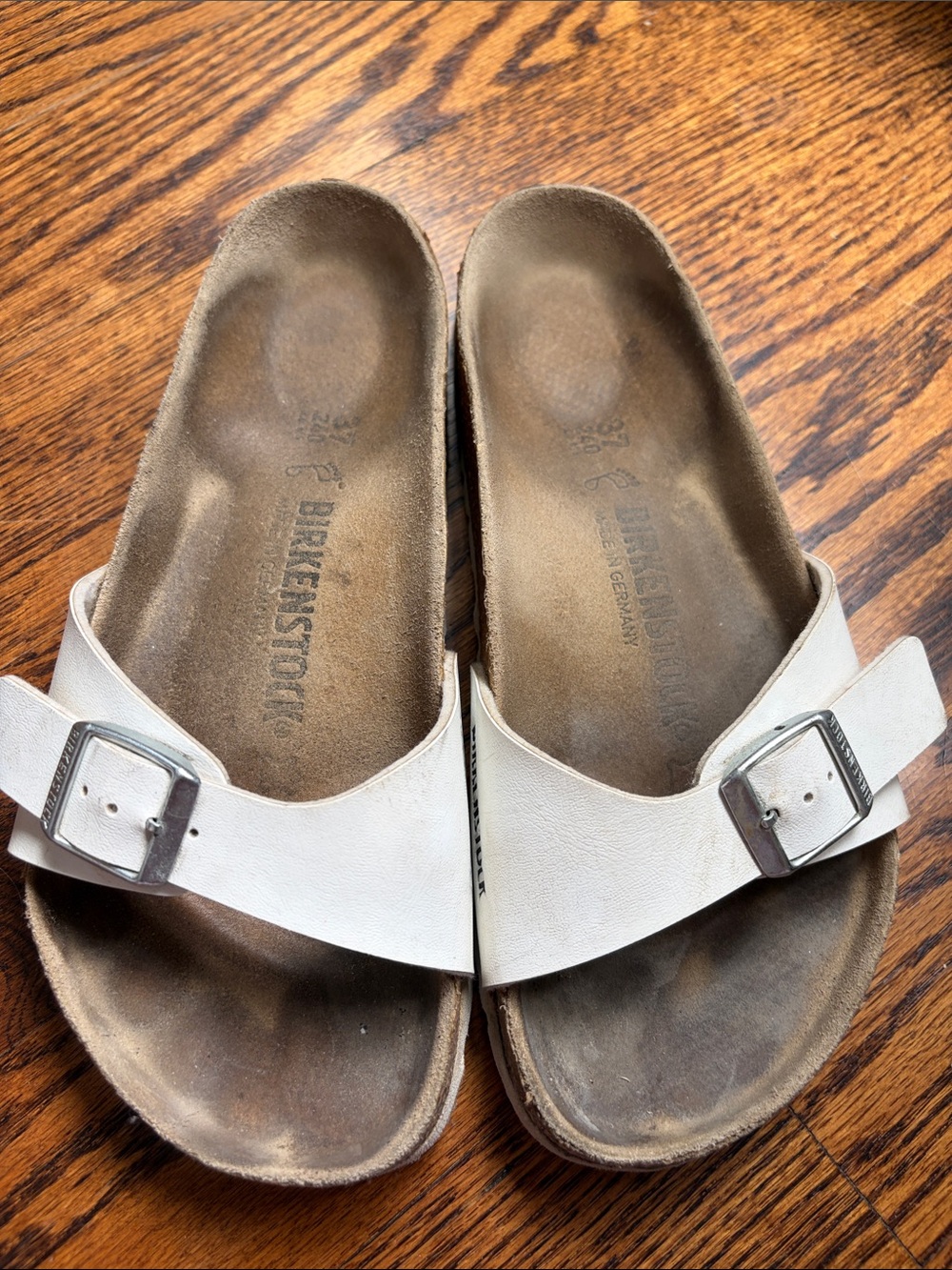 Birkenstock Madrid Birko-Flor White Single Strap Sandals